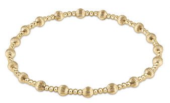 Dignity Sincerity Pattern 4mm Bead Bracelet - Gold