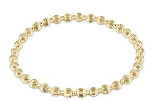 Dignity Grateful Pattern 4mm Bead Bracelet - Gold