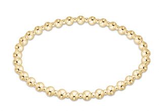 Classic Grateful Pattern 4mm Bead Bracelet - Gold