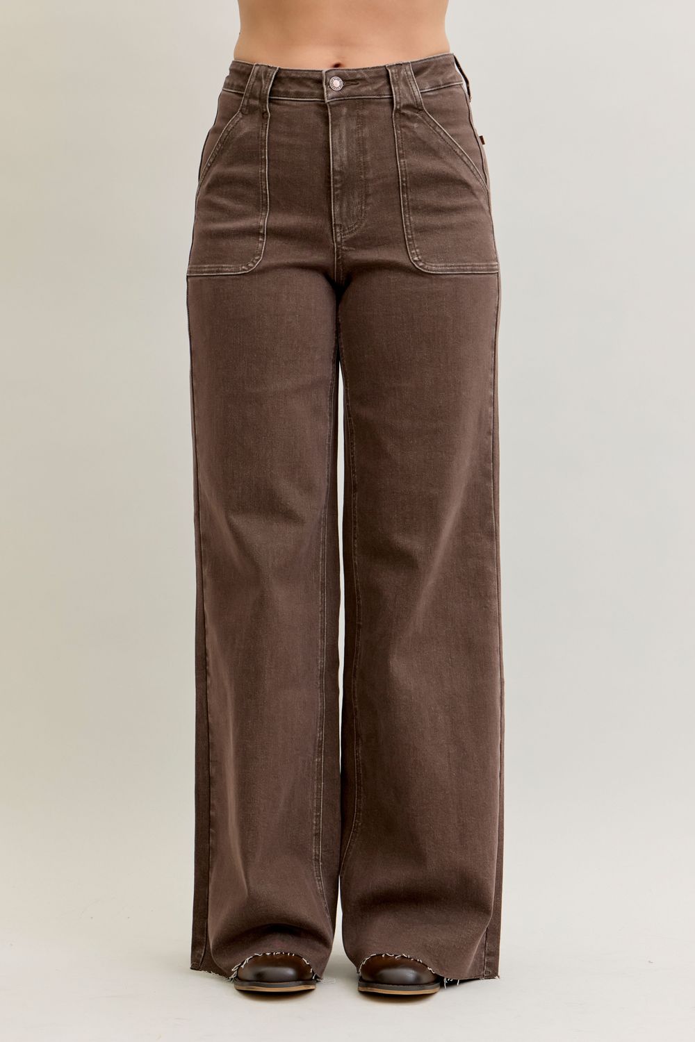 HW Retro Wide Yarn Dyed Front Patch Pkts - BROWN(881008)
