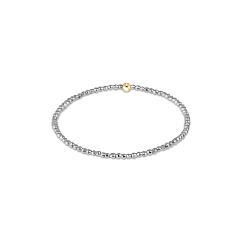 Silver Faceted Hematite 2mm Bead Bracelet
