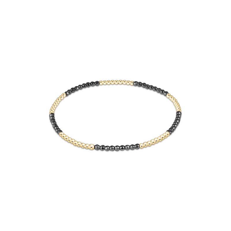Blissful Pattern 2mm Bead Bracelet - Silver Faceted Hematite