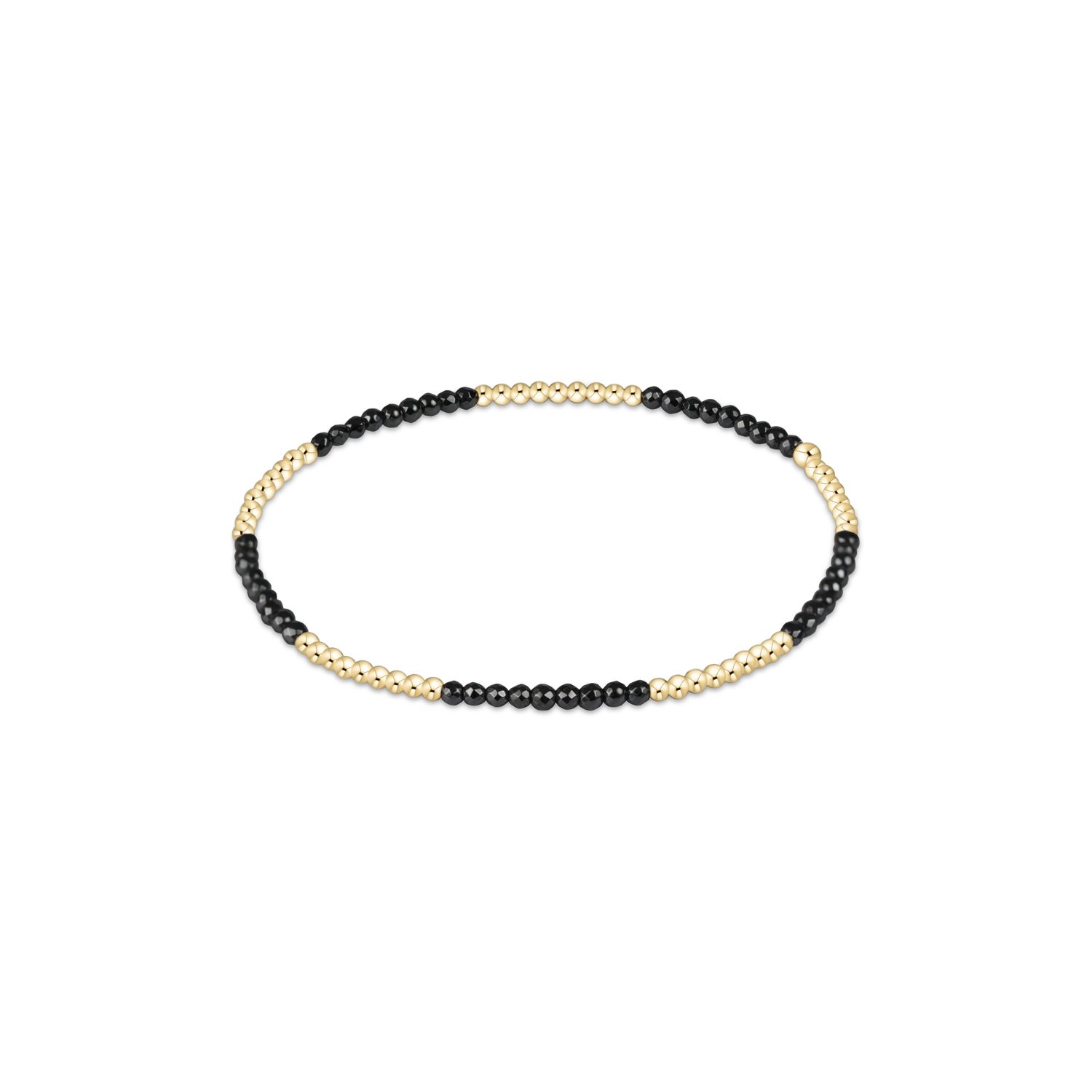 Blissful Pattern 2mm Bead Bracelet - Faceted Hematite