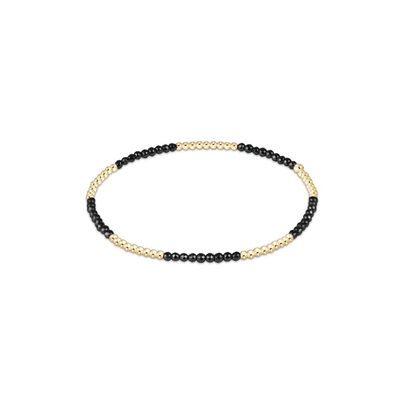 Blissful Pattern 2mm Bead Bracelet - Faceted Hematite