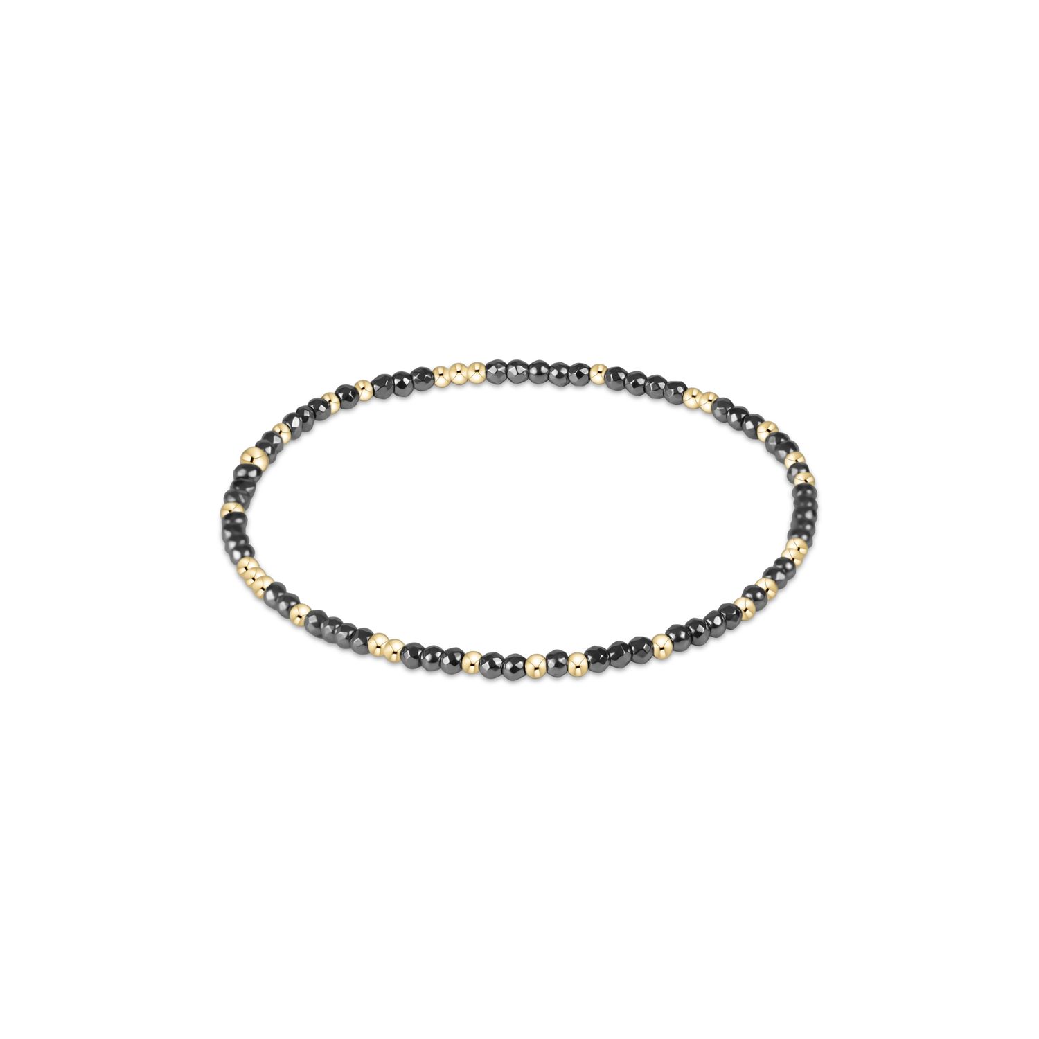 Hope Unwritten Silver Faceted Hematite 2mm Bead Bracelet
