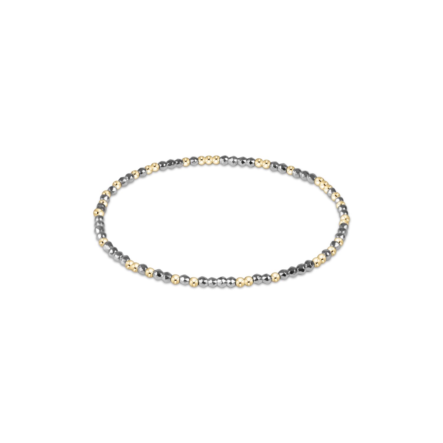Hope Unwritten Bright Silver Faceted Hematite 2mm Bead Bracelet