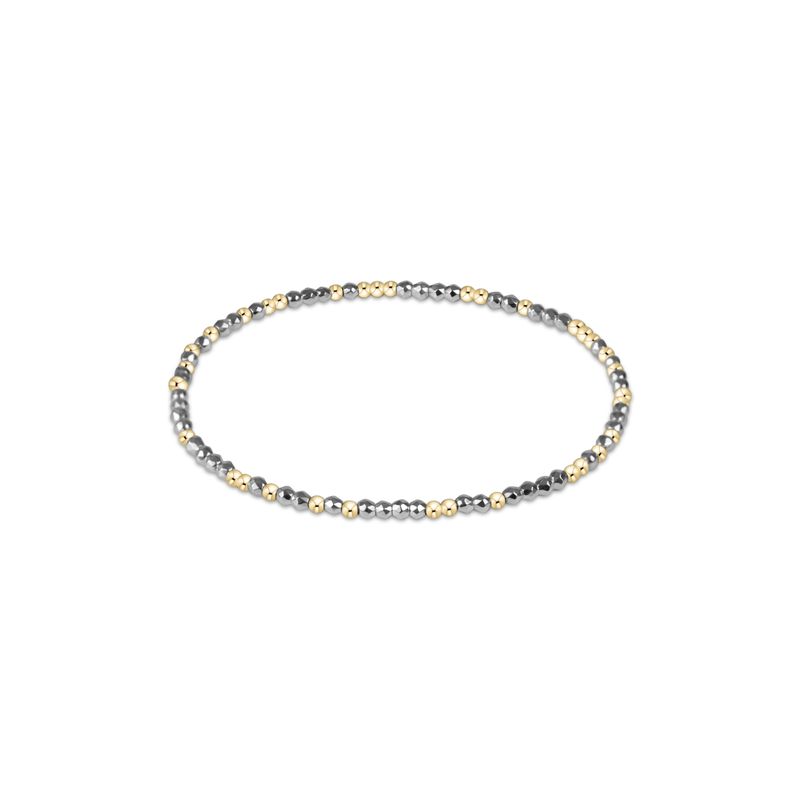 Hope Unwritten Bright Silver Faceted Hematite 2mm Bead Bracelet