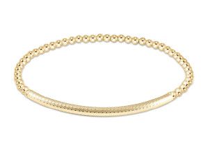 Classic Gold 3mm Bead Bracelet - Bliss Bar Texture