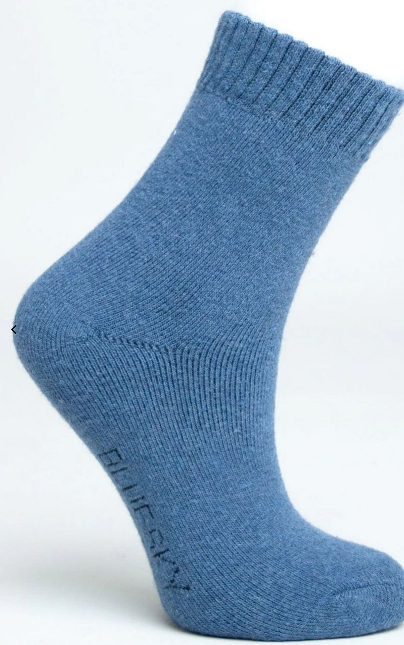 Ladies Merino Wool Sock for Literacy, Color: Denim
