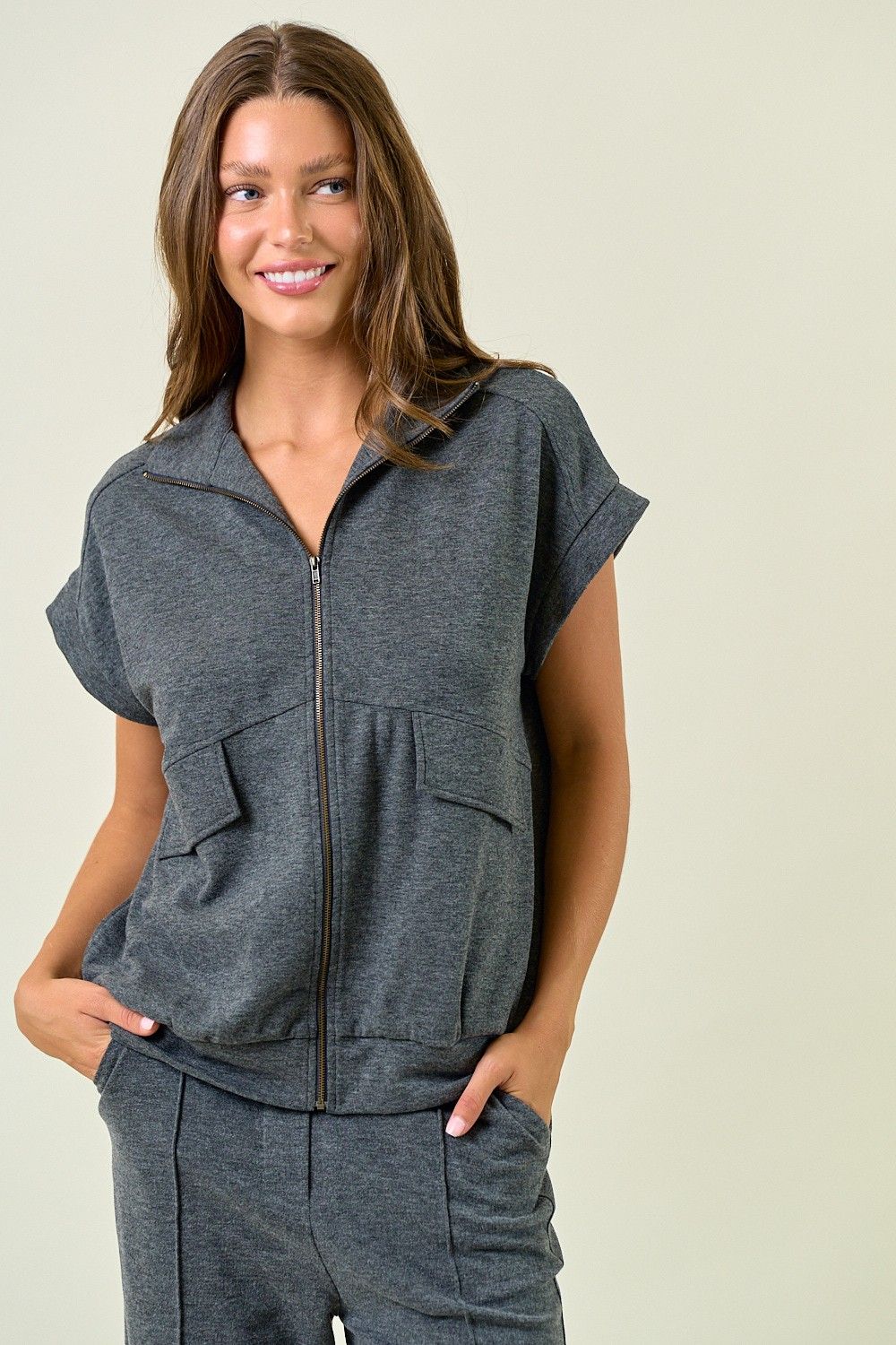 Buttery Soft Flap Pocket Sslv Jacket