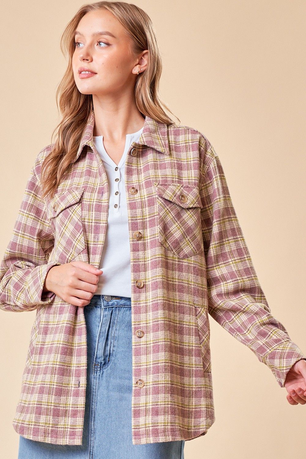 Checkered Button Down Shacket