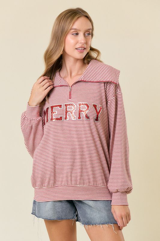 Sequin Merry Half Zip