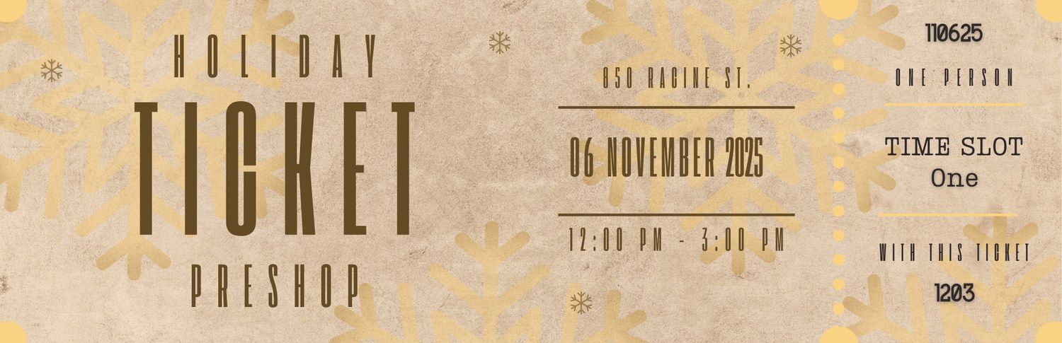 Holiday Preshop Ticket 2025 Slot 1 (12pm-3pm)