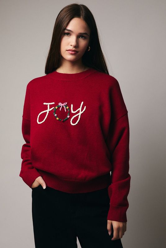 LS Slouchy &quot;JOY&quot; Sweater
