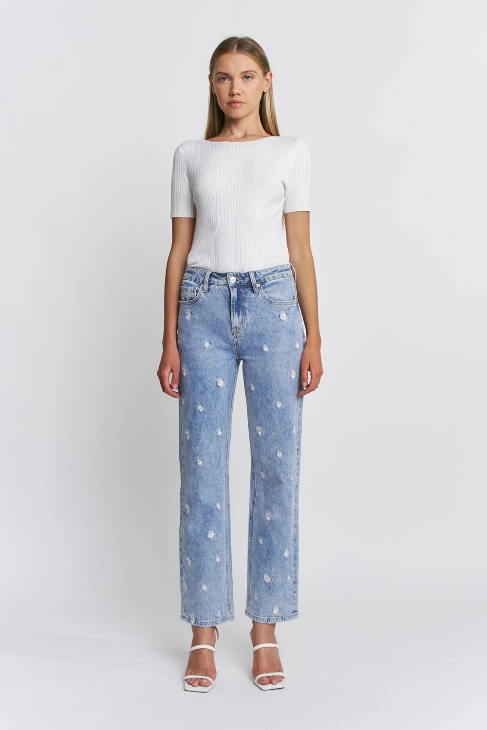 HR Straight Leg W/ Embroidery (MDP-T3649)