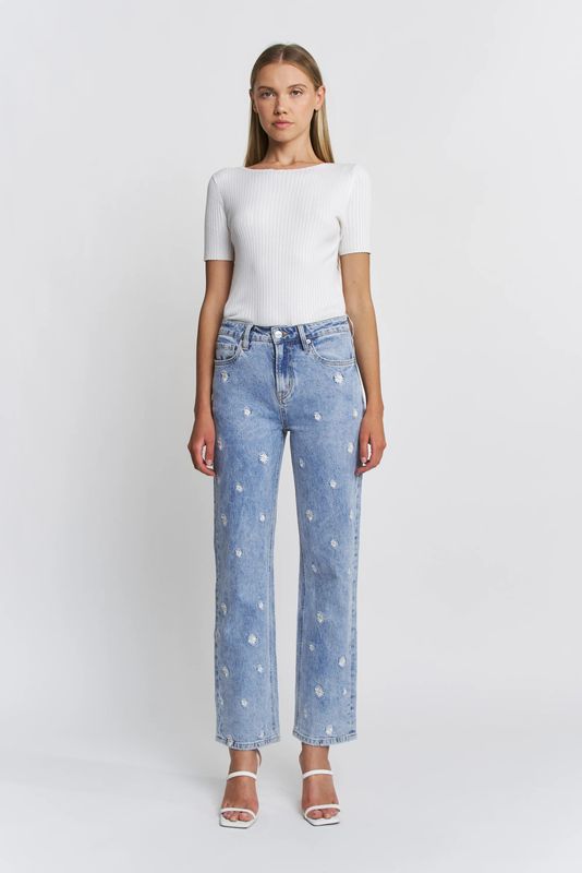 HR Straight Leg W/ Embroidery (MDP-T3649)