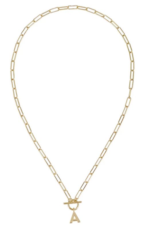 Toggle Initial Necklace Gold