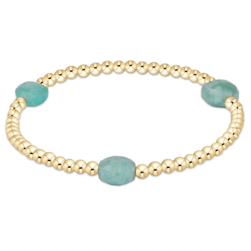 Admire Gold 3mm Bead Bracelet - Amazonite