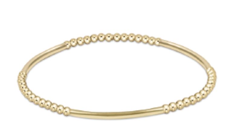 Bliss Bar Gold Pattern 2.5mm Bead Bracelet - Gold