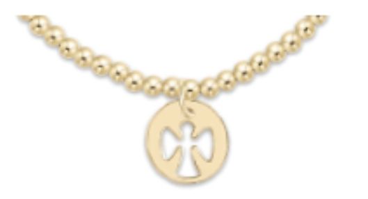 Classic Gold 3mm Bead Bracelet - Guardian Angel Gold Disc