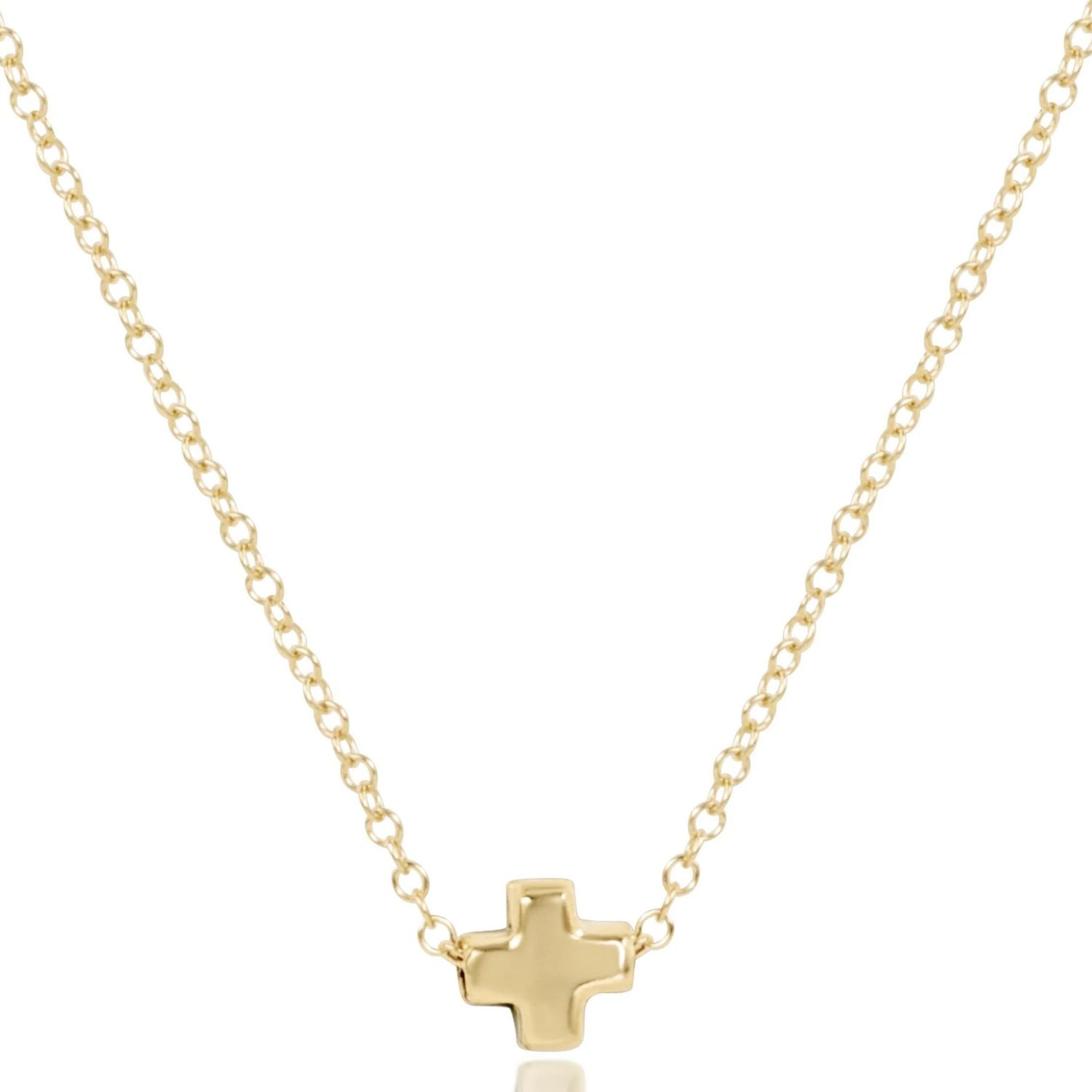 16" Necklace Gold - Signature Cross Small Gold