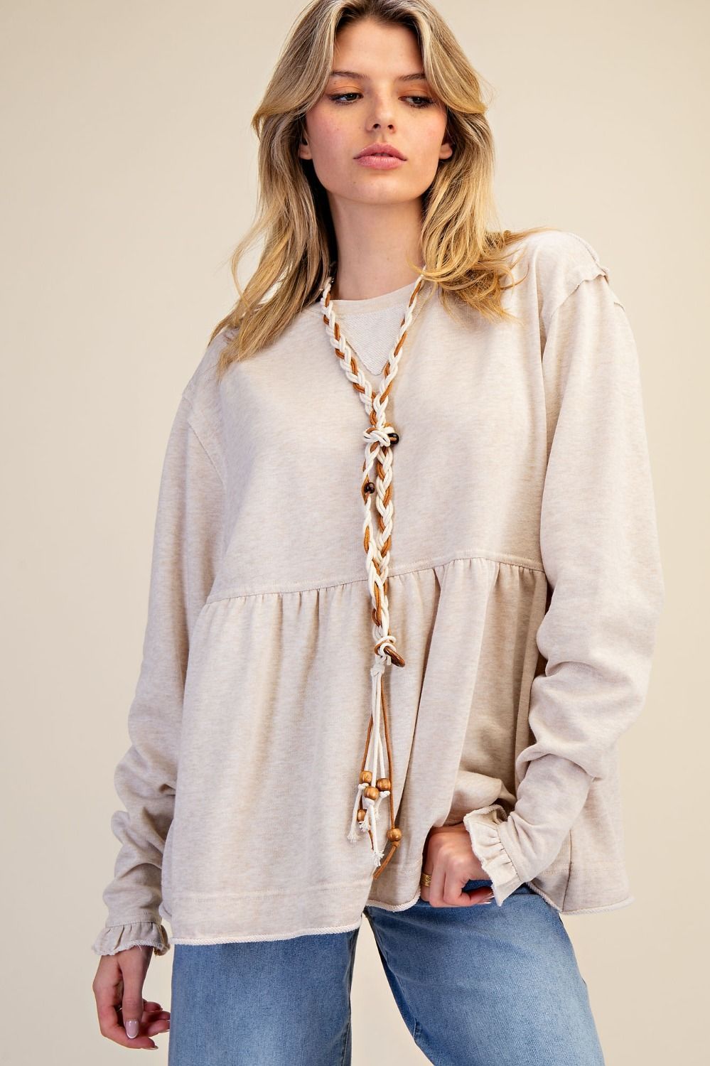 Terry Knit Tunic- Oatmeal
