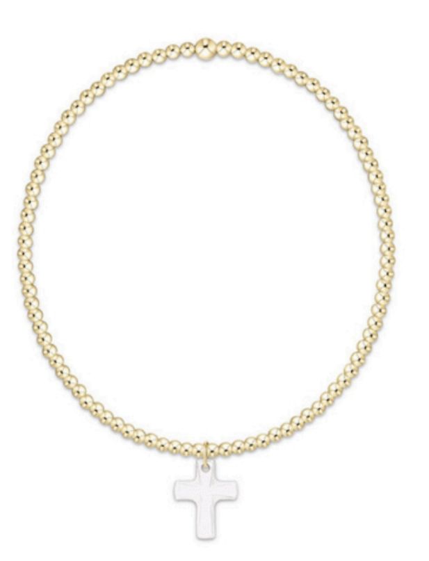 Classic Gold 2mm Bracelet - Blessed Crystal Charm