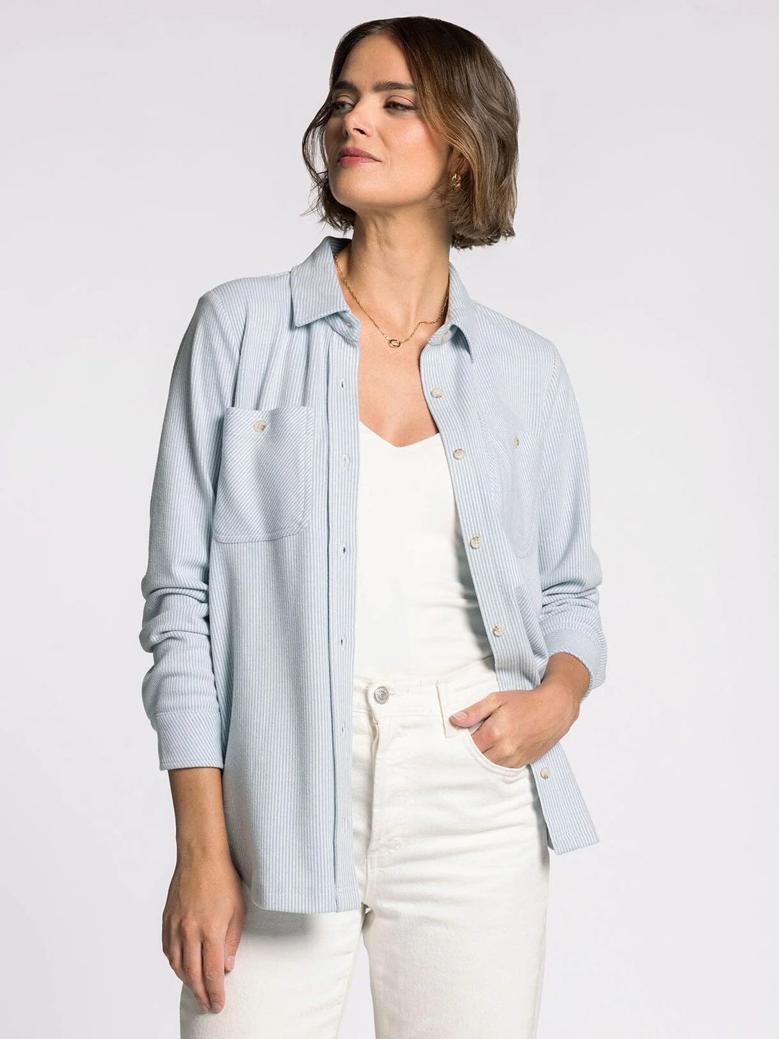 Lewis Shirt- Lt. Blue Stripe