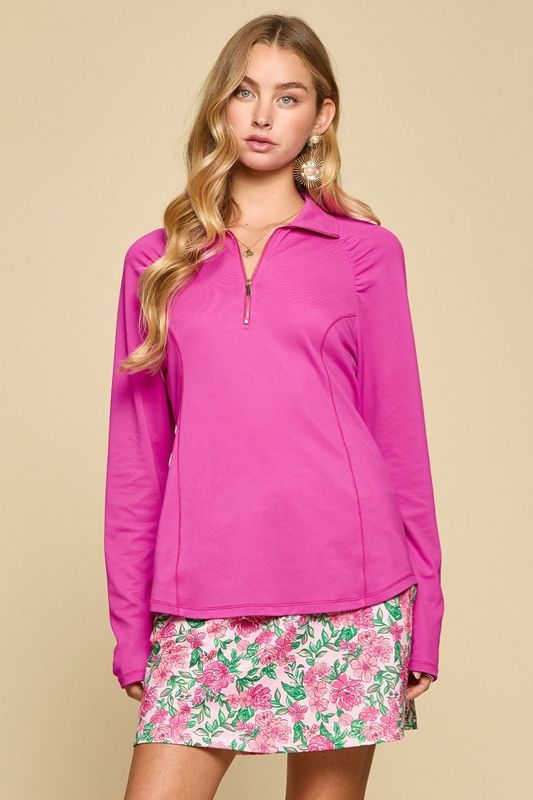 Marina LS Blouse- Crushed Magenta