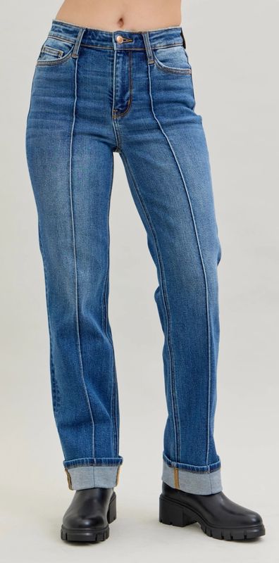 HW Front Seam Detail &amp; Cuffed Straight (82571)