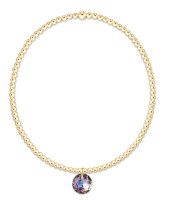 Classic Gold 2mm Bracelet - Reflection Small Charm - 06