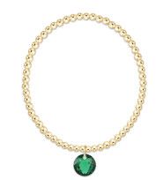 Classic Gold 3mm Bracelet - Reflection Charm - 05