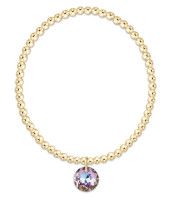 Classic Gold 3mm Bracelet - Reflection Charm - 06