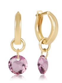 Huggie Gold 0.5" Hoop - Reflection Small Charm - 02
