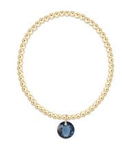Classic Gold 3mm Bracelet - Reflection Charm - 09