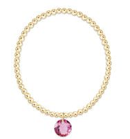 Classic Gold 3mm Bracelet - Reflection Charm - 10