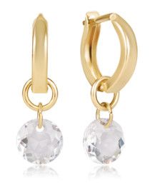 Huggie Gold 0.5" Hoop - Reflection Small Charm - 04