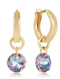 Huggie Gold 0.5" Hoop - Reflection Small Charm - 06