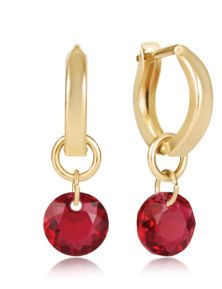 Huggie Gold 0.5" Hoop - Reflection Small Charm - 07