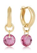 Huggie Gold 0.5" Hoop - Reflection Small Charm - 10