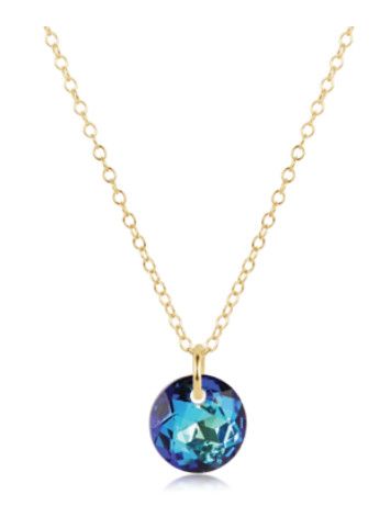 16" Necklace Gold - Reflection Small Charm - 12