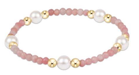 Extends Purpose Pearl 6mm Gem Bracelet - Pink Opal