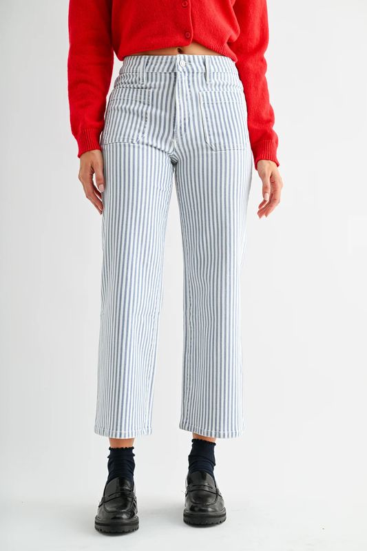 HR Wide Leg Cropped Stripe (MDP-W3933CB)
