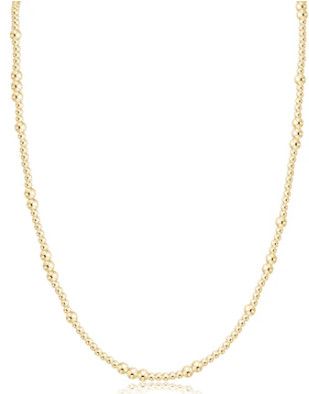 17" Choker Beaded - Hope Unwritten  Gold 3mm
