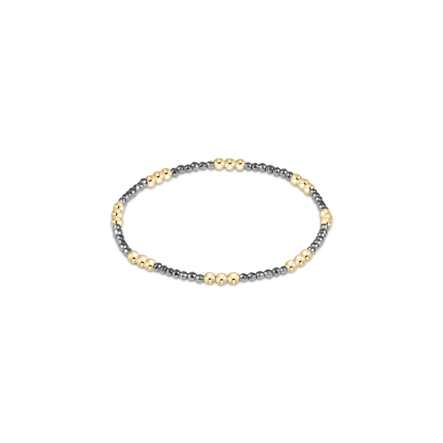 Joy Silver Faceted Hematite 2mm Bracelet