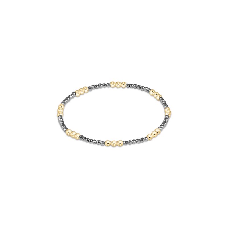 Joy Silver Faceted Hematite 2mm Bracelet
