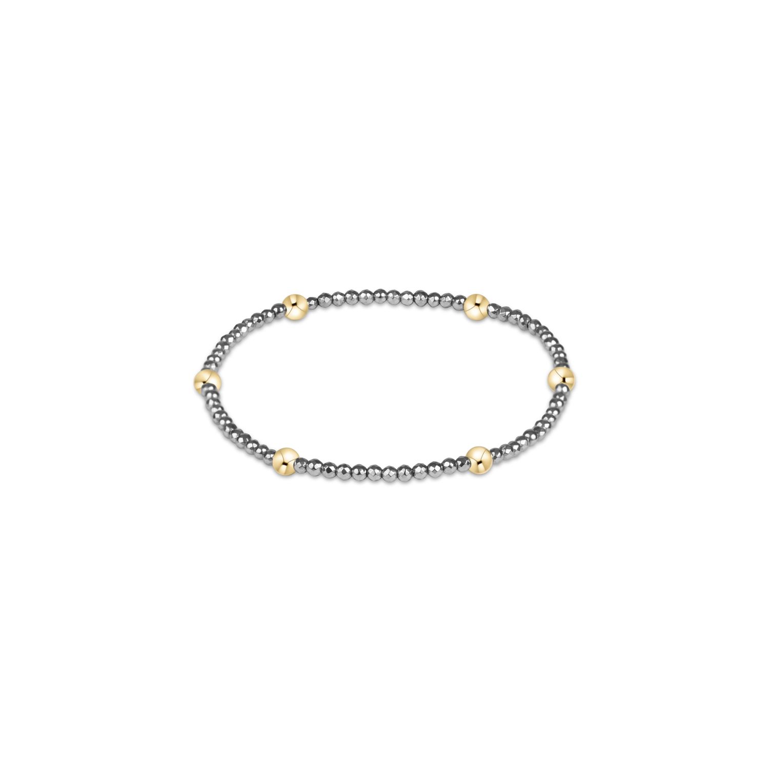 Presence Silver Faceted Hematite 2mm Bracelet