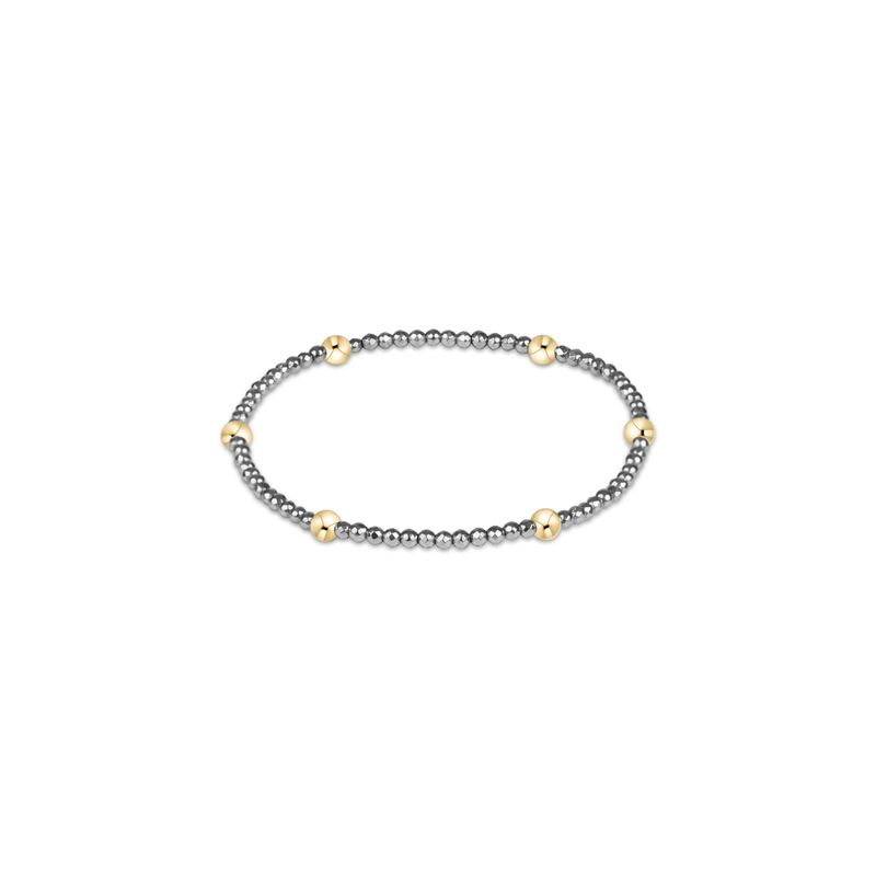 Presence Silver Faceted Hematite 2mm Bracelet