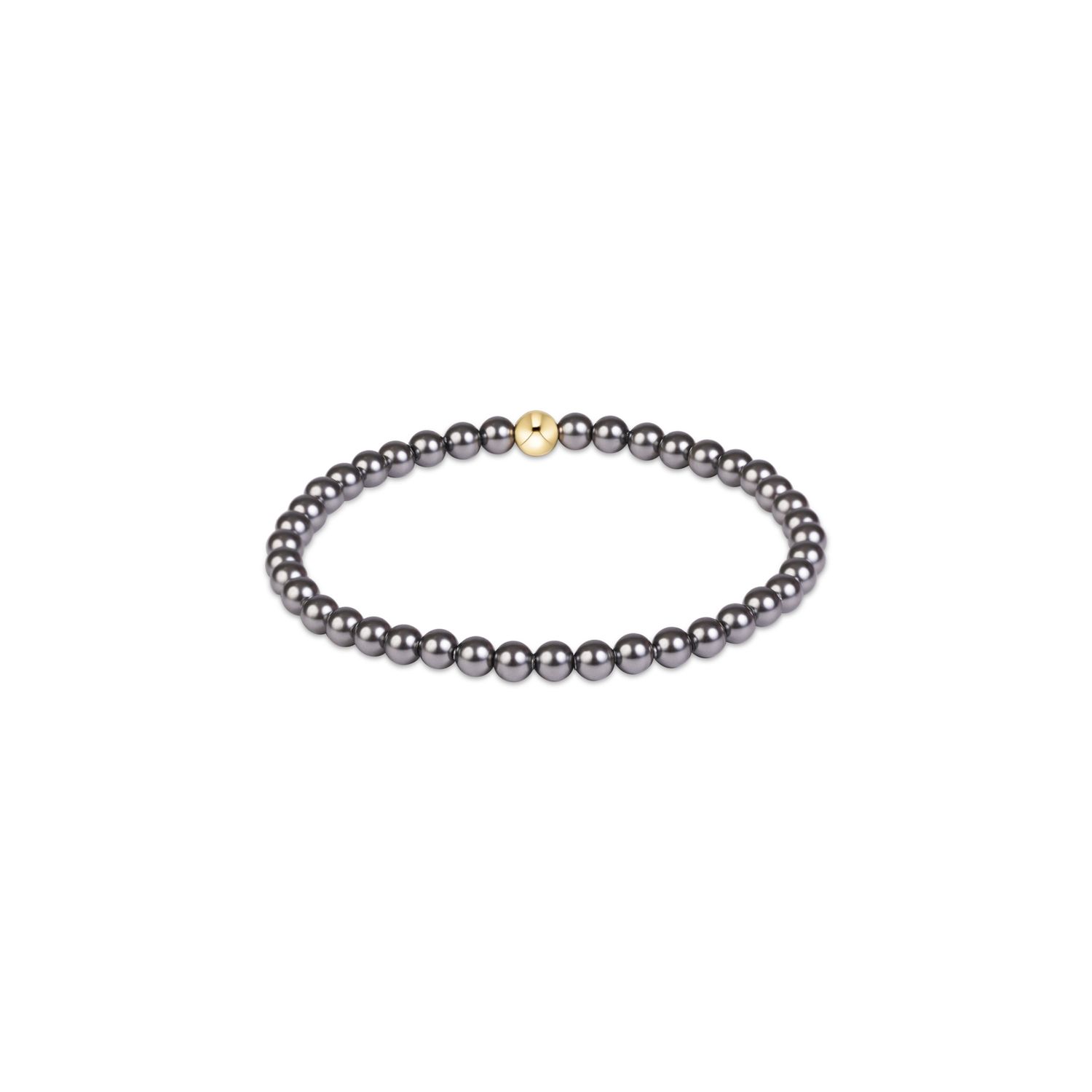 Classic Pearl Dark Grey 4mm Bracelet