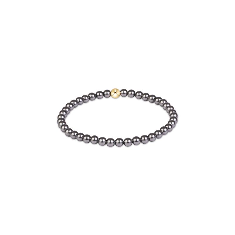 Classic Pearl Dark Grey 4mm Bracelet
